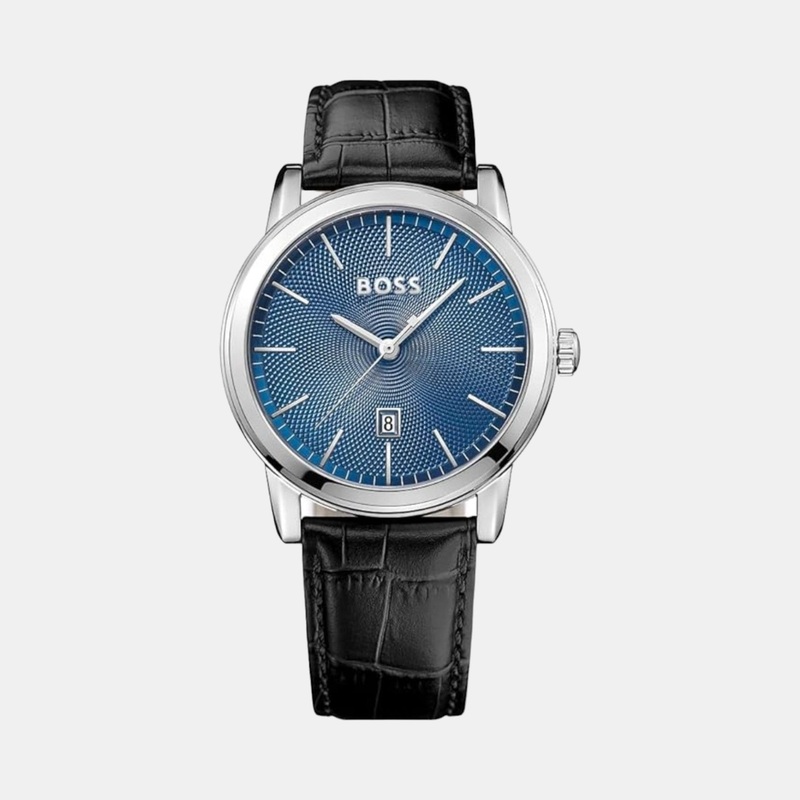 Men Quartz Blue Dial Analog Leather Watch 1513400