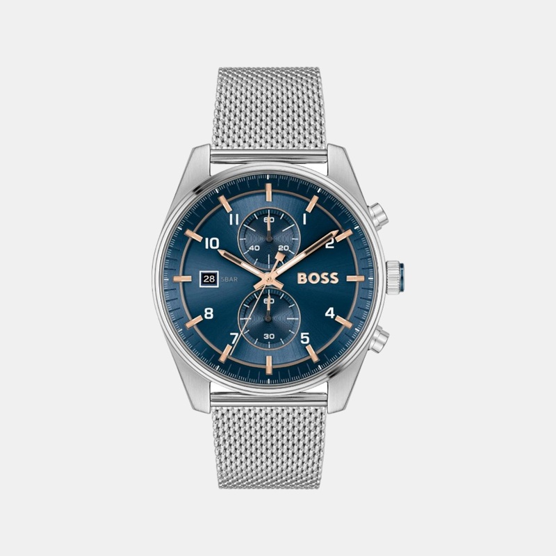 Men's Quartz Chronograph Blue Dial Mesh Watch 1514149