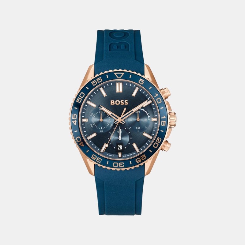 Men's Quartz Chronograph Blue Dial Silicone Watch 1514169