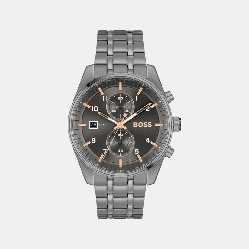 Men's Quartz Chronograph Grey Dial Stainless Steel Watch 1514153