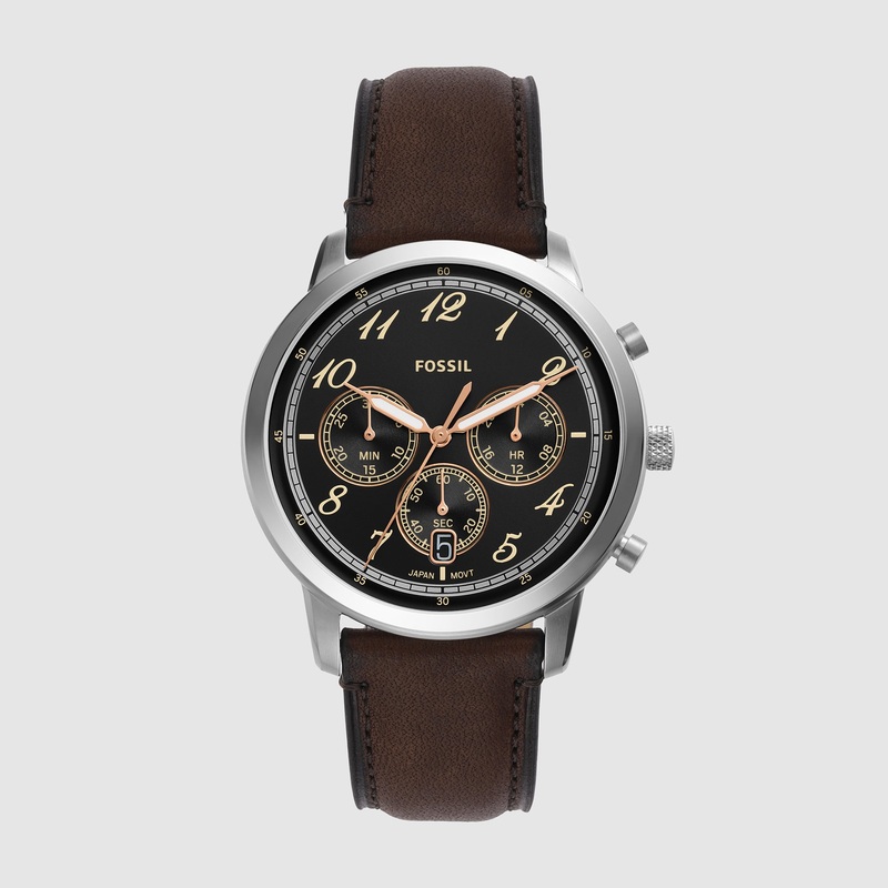 Neutra Men Quartz Black Dial Chronograph Leather Watch FS6024