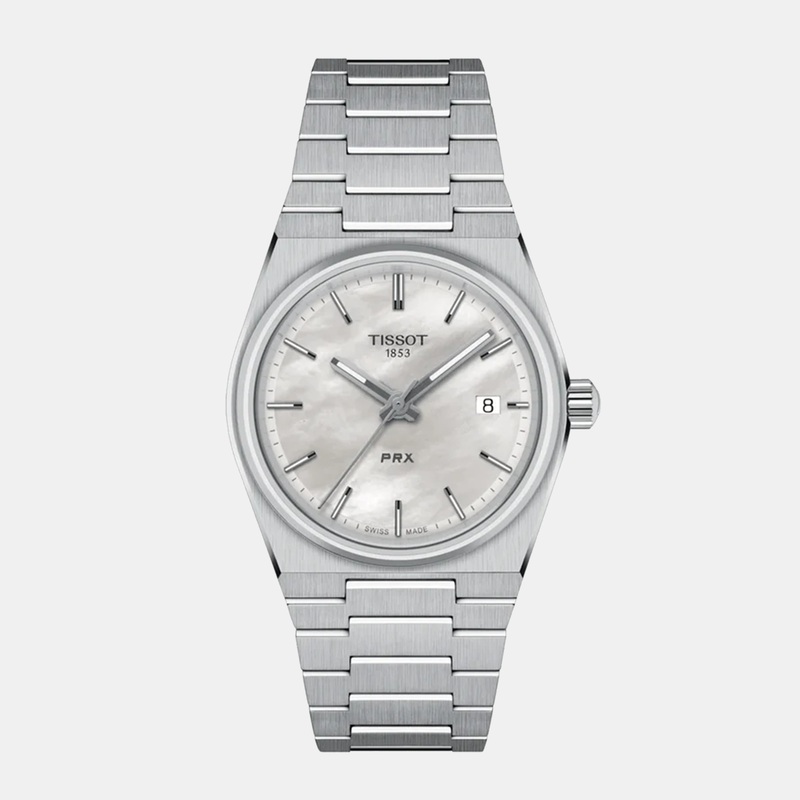 PRX Unisex White Mother Of Pearl Dial Analog Stainless Steel Watch T1372101111100