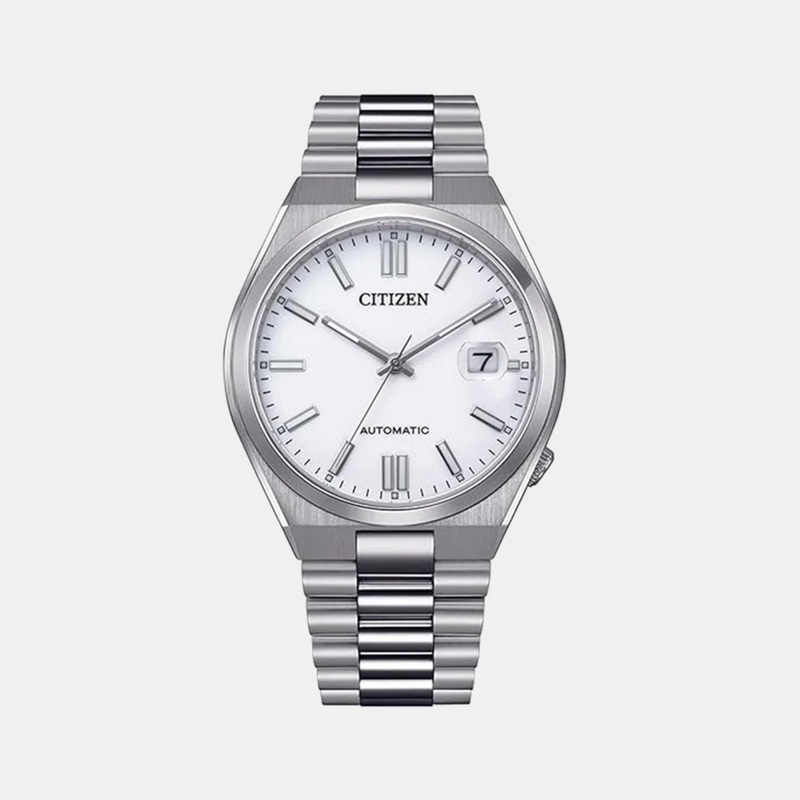 Tsuyosa Collection Men Automatic White Dial Analog Stainless Steel Watch NJ0150-81A
