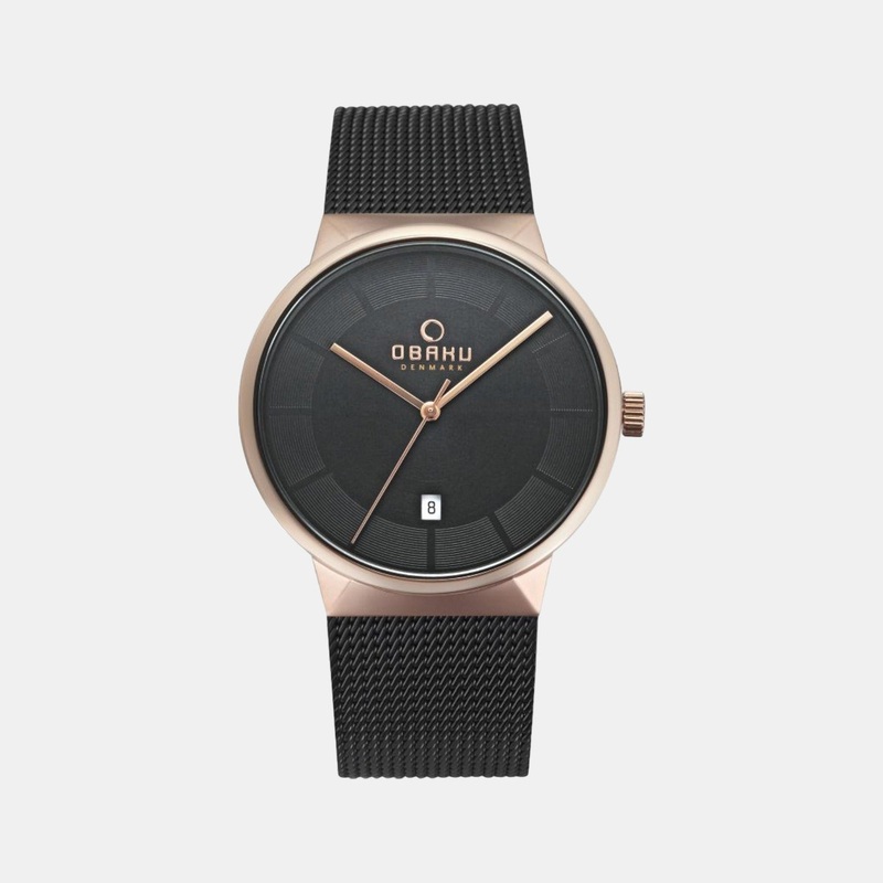 Men's Black Analog Stainless Steel Watch V200GDVBMB