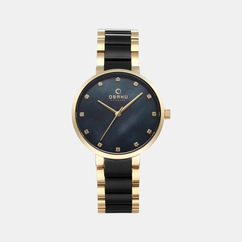 Women Black Analog Stainless Steel Watch V189LXGBSB