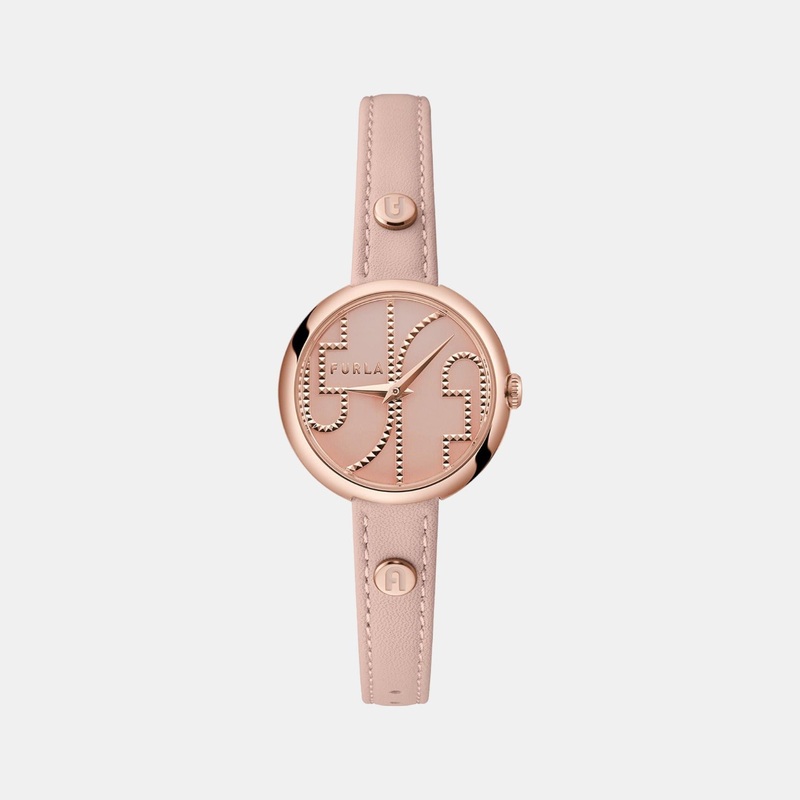 Women Rose Gold Analog Leather Watch WW00005012L3