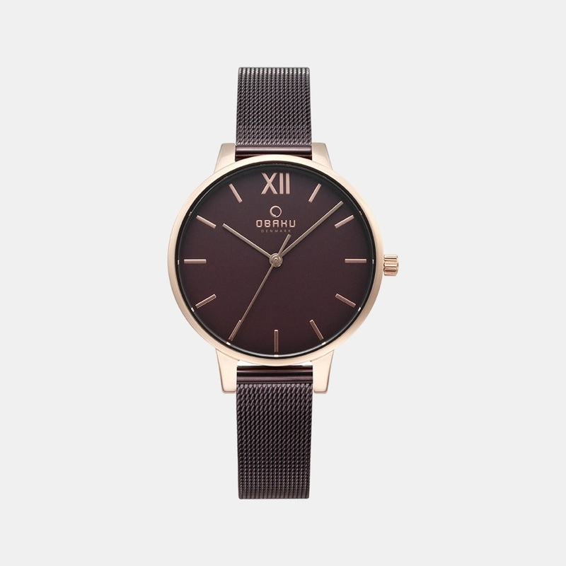 Women's Brown Analog Stainless Steel Watch V209LXVNMN