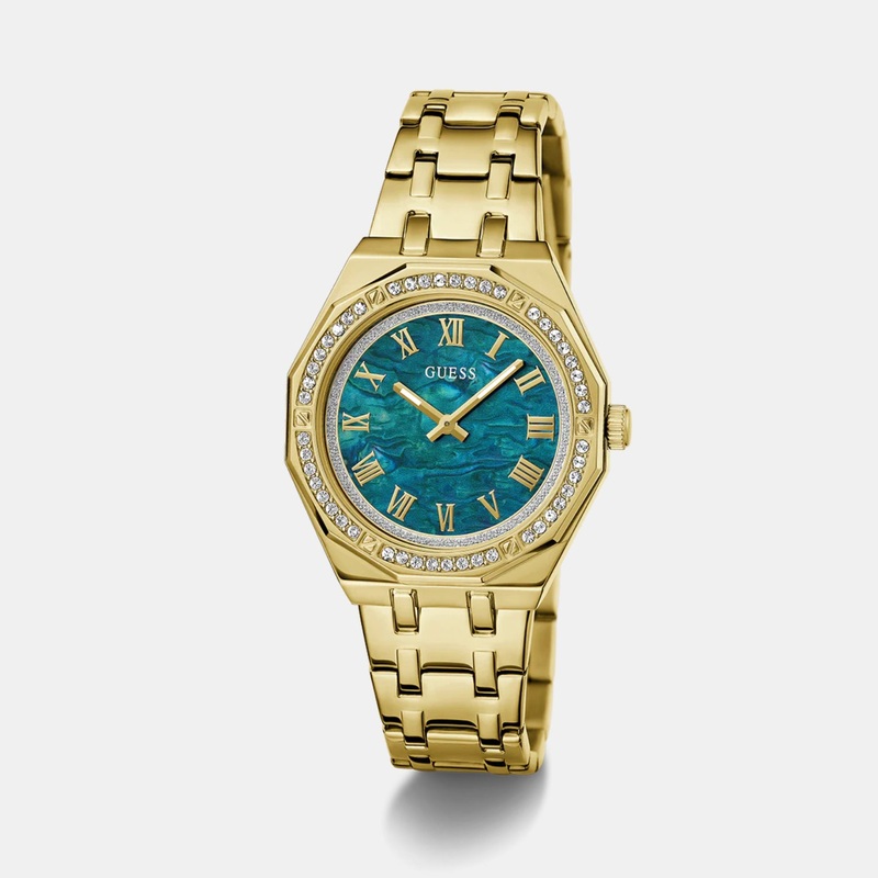 Dress Women Quartz Green Dial Analog Stainless Steel Watch GW0770L2