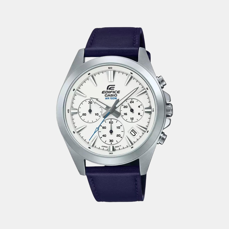 Edifice Men's Leather Chronograph Watch ED543