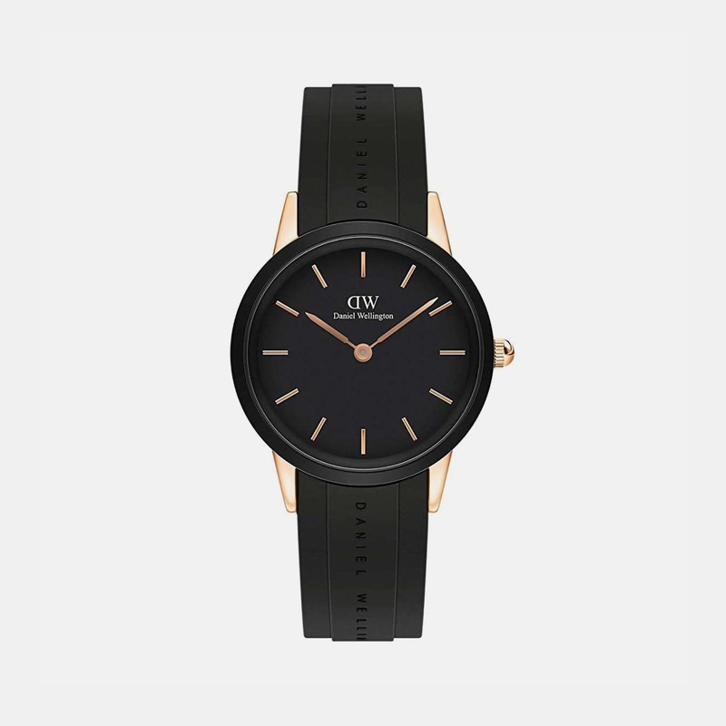 Iconic Men Black Analog FKM / Silicon Watch DW00100426K