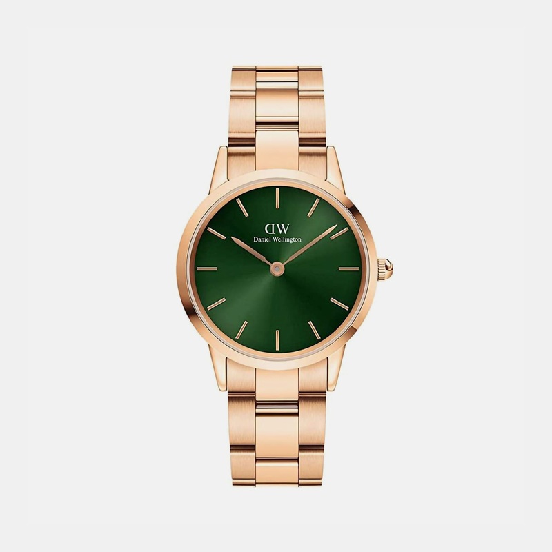 Iconic Women Green Analog Stainless Steel Watch DW00100420K