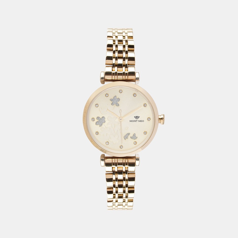 Luxurious Gold Analog Women Stainless Steel Watch 7505T-M2208