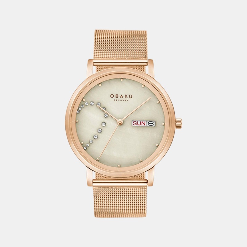 Men Beige Analog Stainless Steel Watch V248GHVJMV