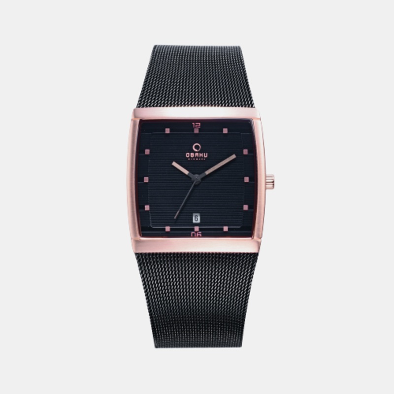 Men Black Analog Brass Watch V102GDVBMB