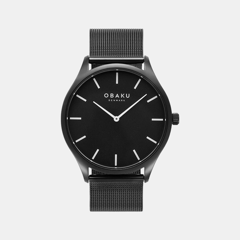 Men Black Analog Stainless Steel Watch V260GXBBMB