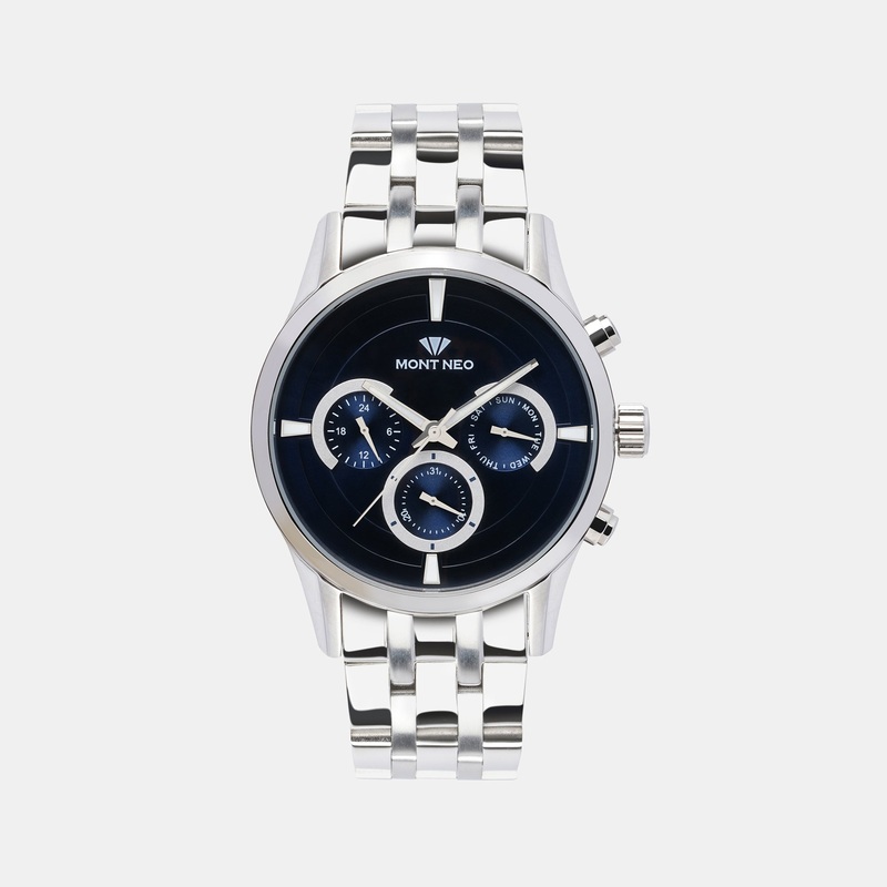 Vibrant Blue Chronograph Men Stainless Steel Watch 7014C-M1105