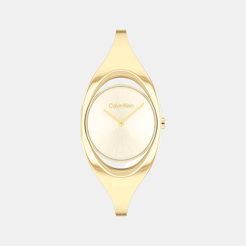 Women Quartz Analog Champagne Dial Stainless Steel Watch 25200391