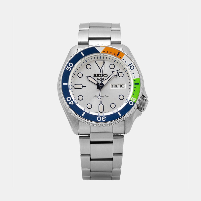 5 Sports Men Automatic White Dial Analog Stainless Steel Watch SRPK83K1