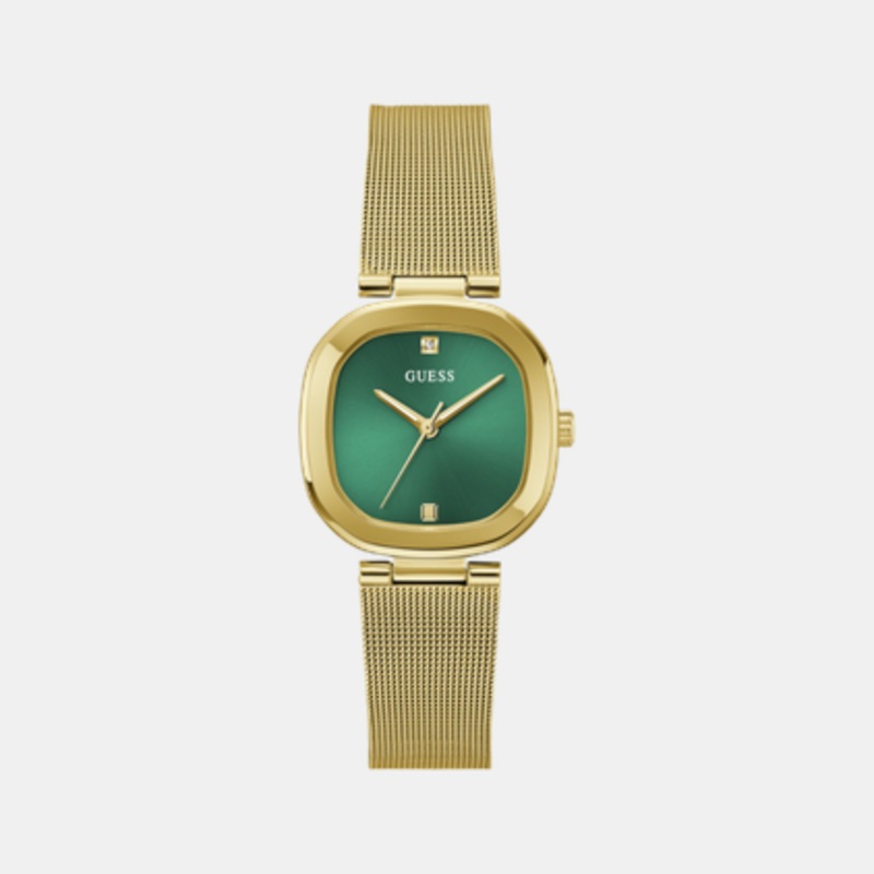 Dress Women Quartz Green Dial Analog Mesh Watch GW0768L2