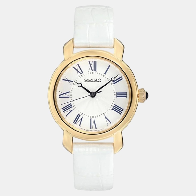 Dress Women Quartz White Dial Analog Leather Watch SUR626P2