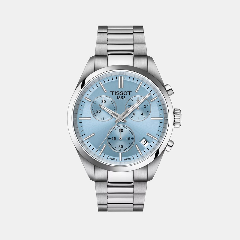 PR 100 Men Chronograph Ice Blue Dial Quartz Stainless Steel Watch T1504171135100