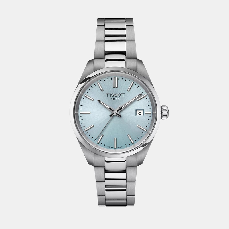 PR 100 Unisex Analog Ice Blue Dial Quartz Stainless Steel Watch T1502101135100