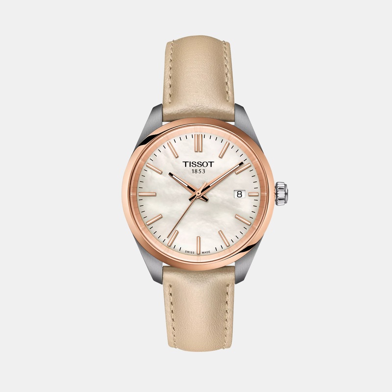 PR 100 Women Analog White Dial Quartz Leather Watch T1502102611100