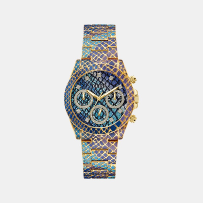 Trend Women Quartz Animal Print Dial Chronograph Recycled Steel Watch GW0752L1