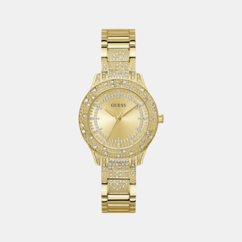 Trend Women Quartz Champagne Dial Analog Recycled Steel Watch GW0746L2