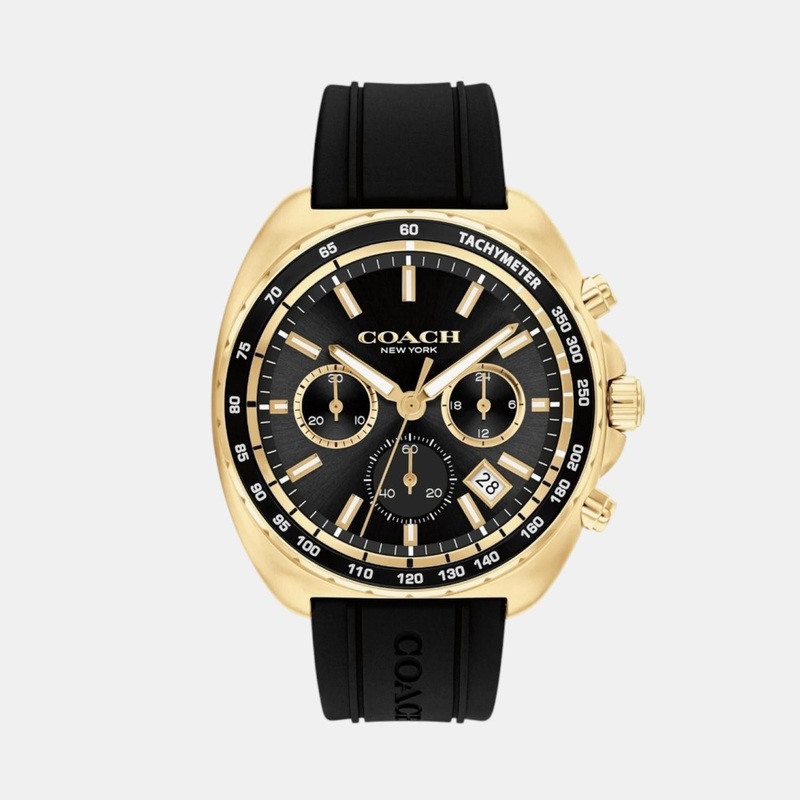 Charter Men Quartz Black Dial Chronograph Leather Watch 14602708