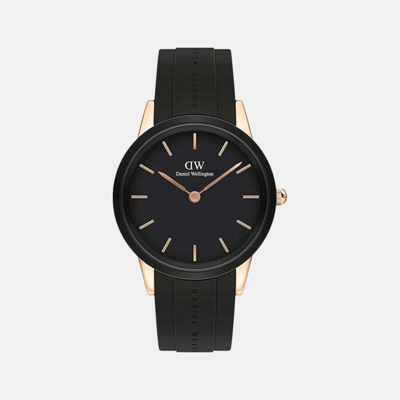 Iconic Men Black Analog Rubber Watch DW00100425K