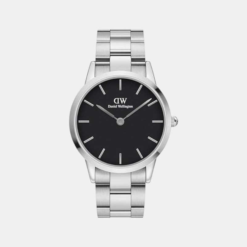 Iconic Men Black Analog Stainless Steel Watch DW00100342K