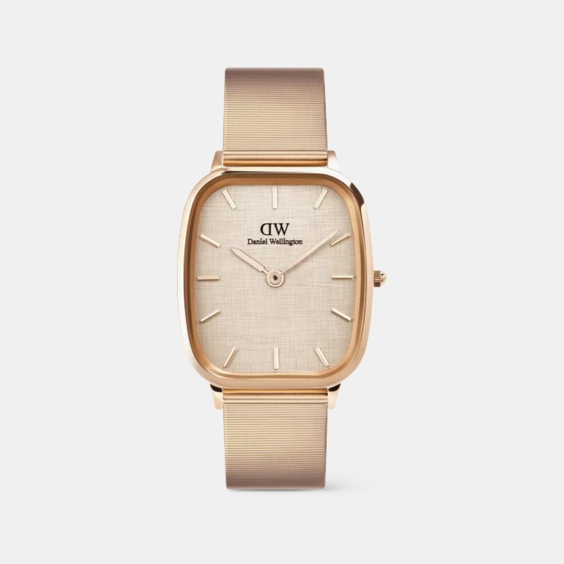 Men Beige Vintage Dial Analog Stainless Steel Watch DW00100815K