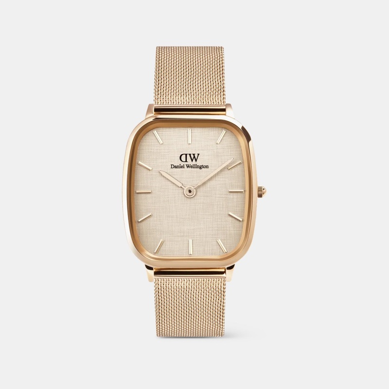 Men Beige Vintage Dial Analog Stainless Steel Watch DW00100817K