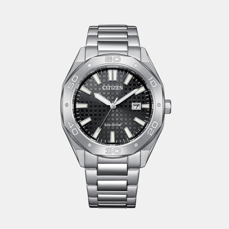 Men Eco-Drive Black Dial Analog Stainless Steel Watch BM7630-80E