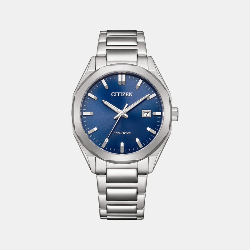 Men Eco-Drive Blue Dial Analog Stainless Steel Band Watch BM7620-83L