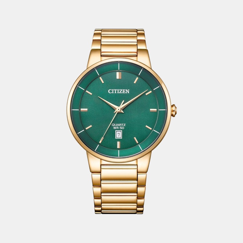 Men Quartz Green Dial Analog Stainless Steel Band Watch BI5123-52X