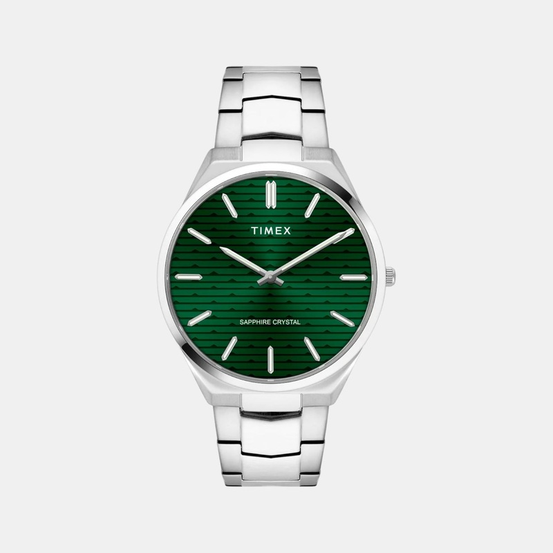 Men Quartz Green Dial Analog Stainless Steel Watch TWEG25800