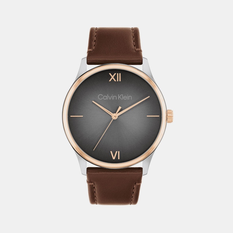 Men Quartz Grey Dial Analog Stainless Steel Watch 25200453