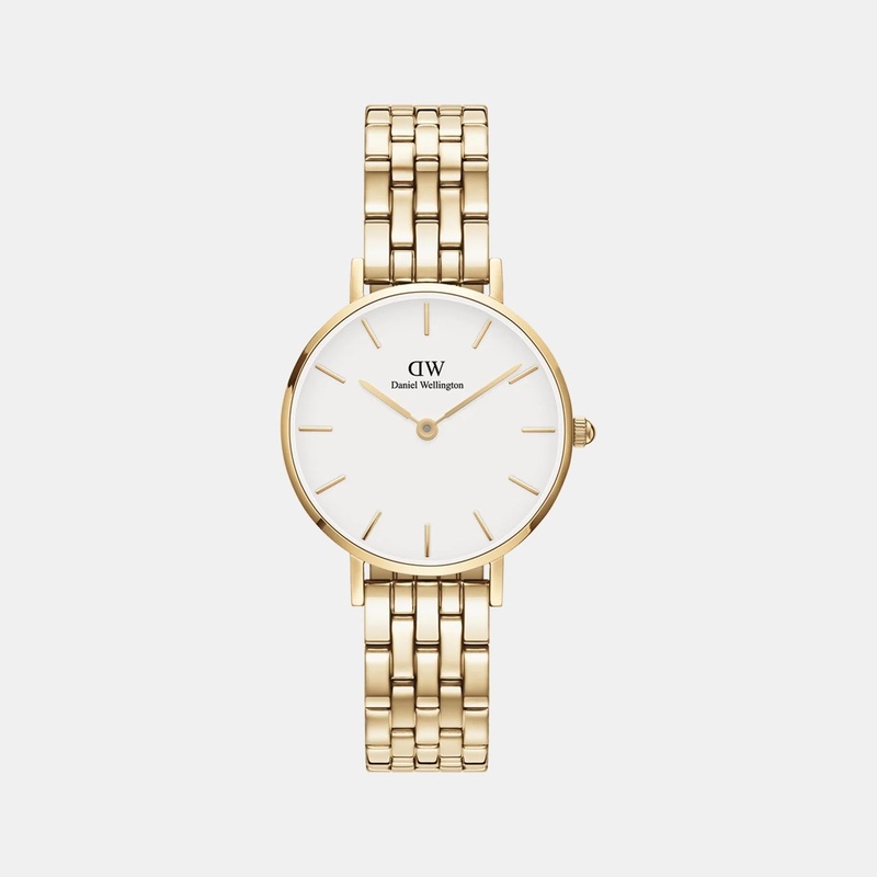 Petite Women Quartz White Dial Analog Stainless Steel Watch DW00100614K