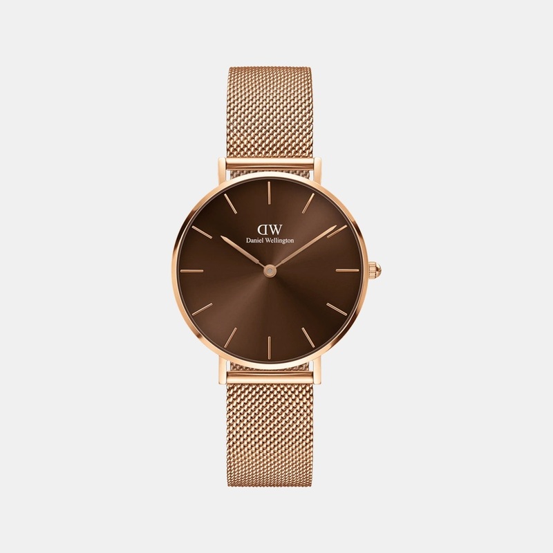 Women Brown Dial Analog Stainless Steel Watch DW00100477K