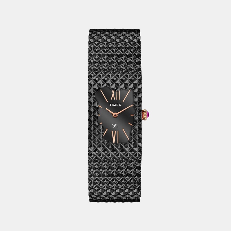 Women Quartz Black Dial Analog Stainless Steel Watch TWEL77708
