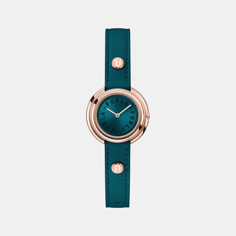 Women Quartz Blue Dial Analog Leather Watch WW00031002L3