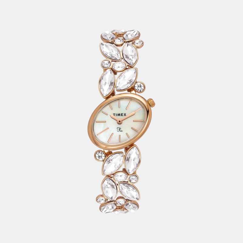 Women Quartz Mother Of Pearl Dial Analog Brass Watch TWEL20902