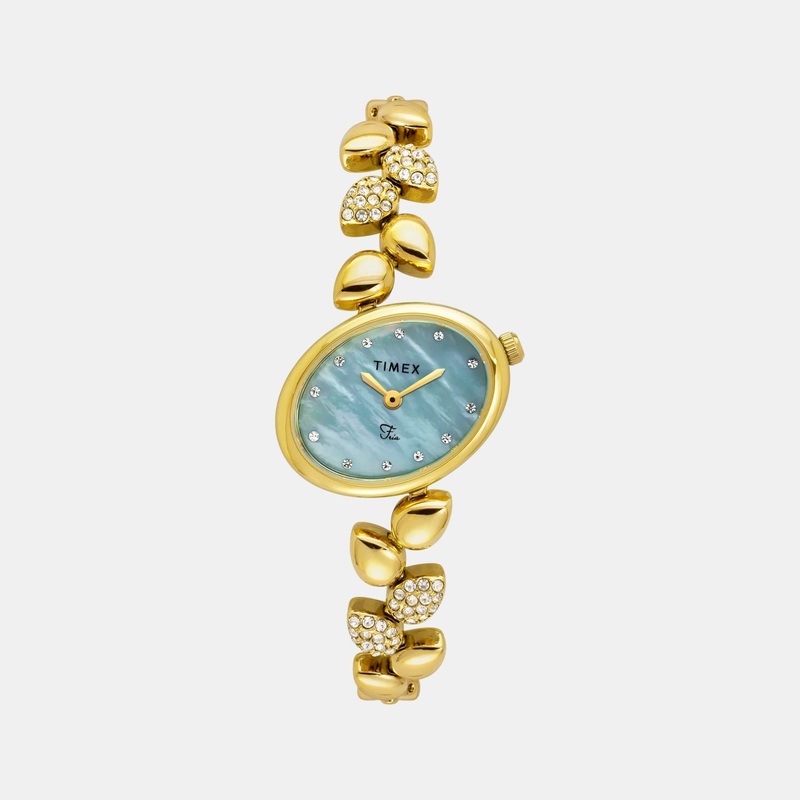 Women Quartz Mother Of Pearl Dial Analog Brass Watch TWEL21301