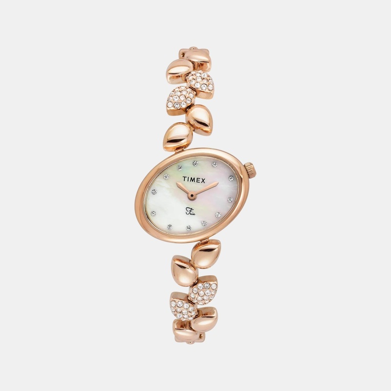 Women Quartz Mother Of Pearl Dial Analog Brass Watch TWEL21302