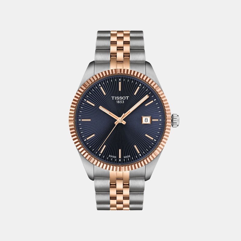 Ballade Men Quartz Blue Dial Analog Stainless Steel Watch T1564102204100