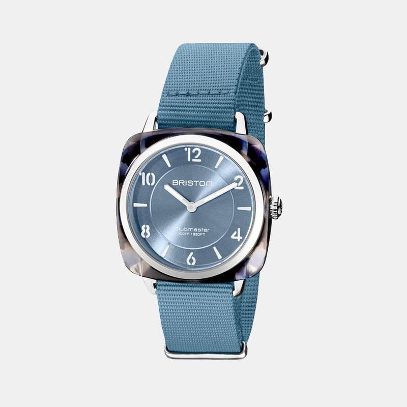 Clubmaster Chic Women Quartz Ice Blue Dial Analog Nato Watch 21536.SA.UB.25.NIB