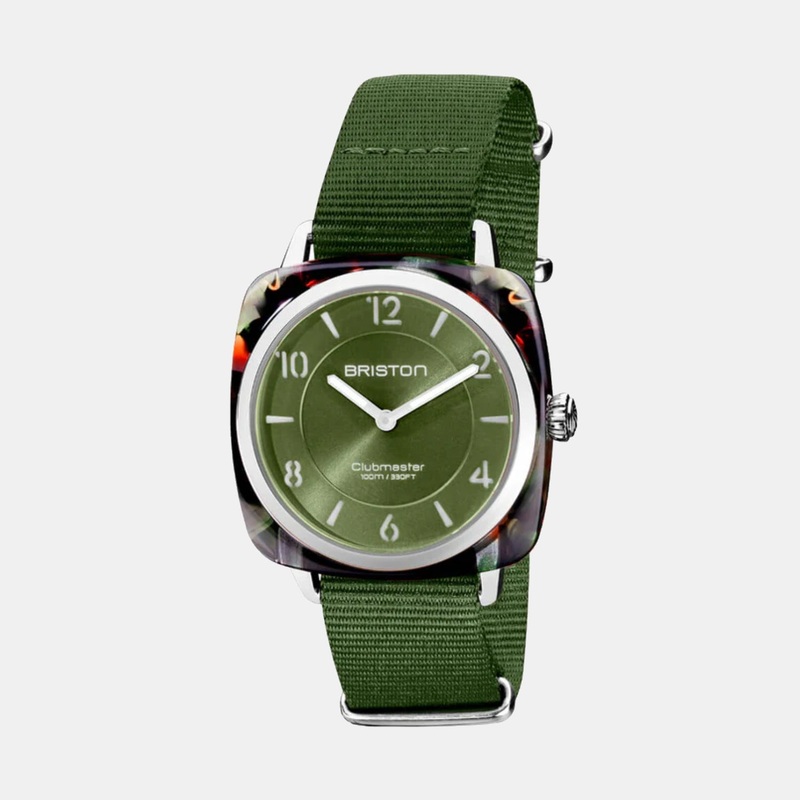 Clubmaster Chic Women Quartz Olive Green Dial Analog Nato Watch 21536.SA.UG.26.NOL