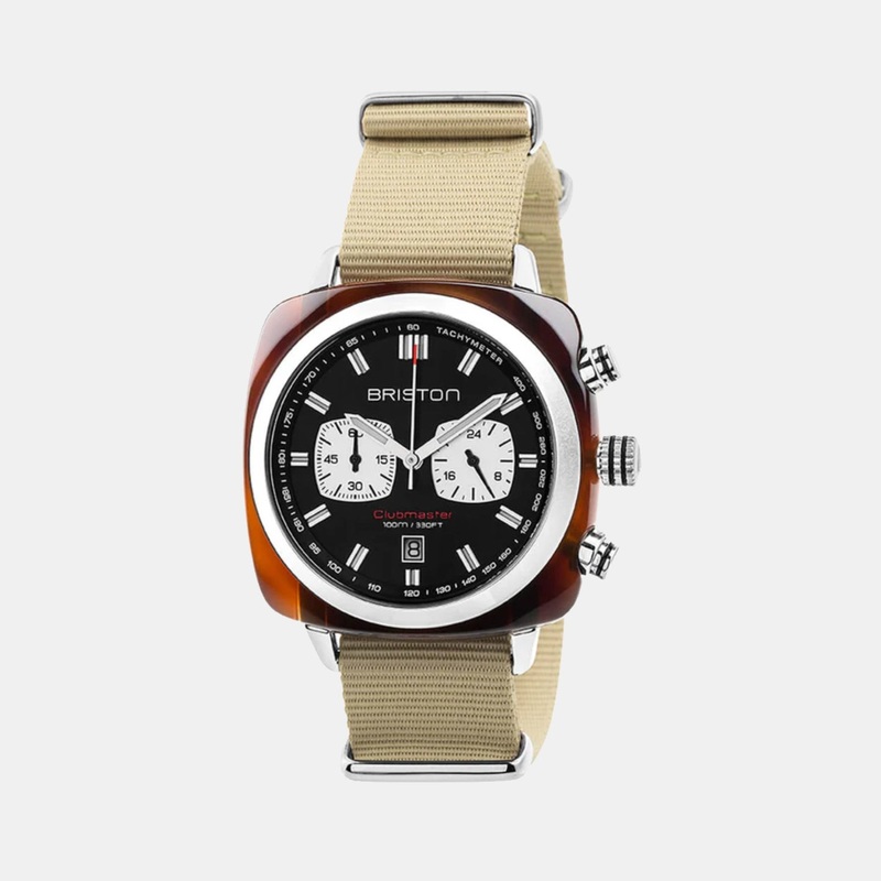Clubmaster Classic Men Quartz Black Dial Chronograph Nato Watch 17142.SA.TS.1.NK